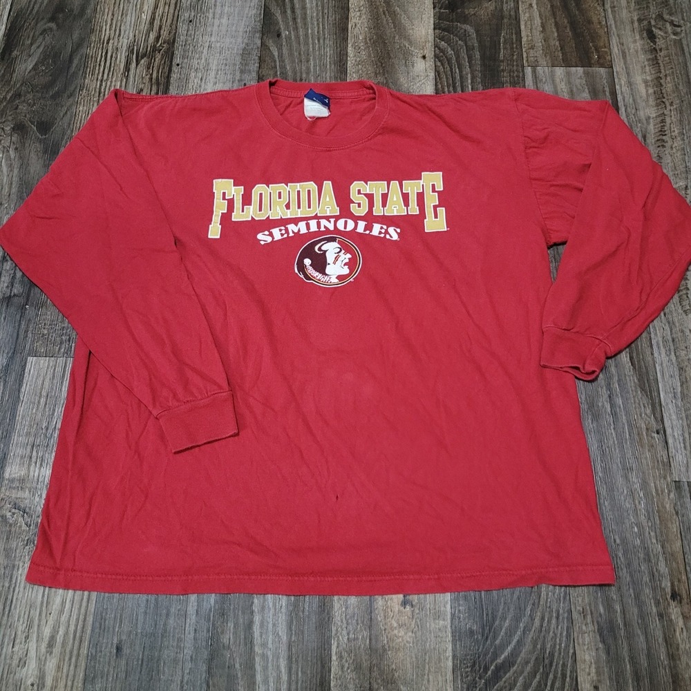 Florida State Seminoles T-Shirt Men's XL Red Long Sleeve FSU Football NCAA Y2k
